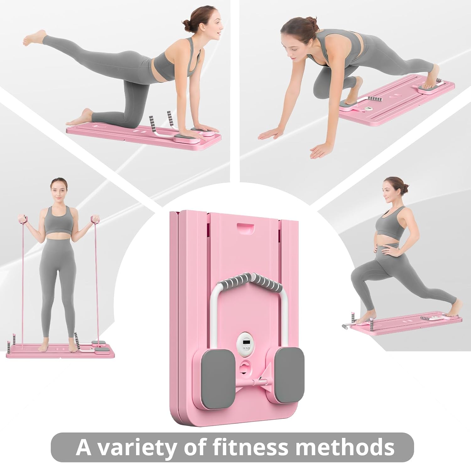 JANUA Pilates Board - Pilates Reformer Set, Multi-Purpose Foldable Pilates Reformer Board for Home, 5 in 1 Pilates Sliding Board