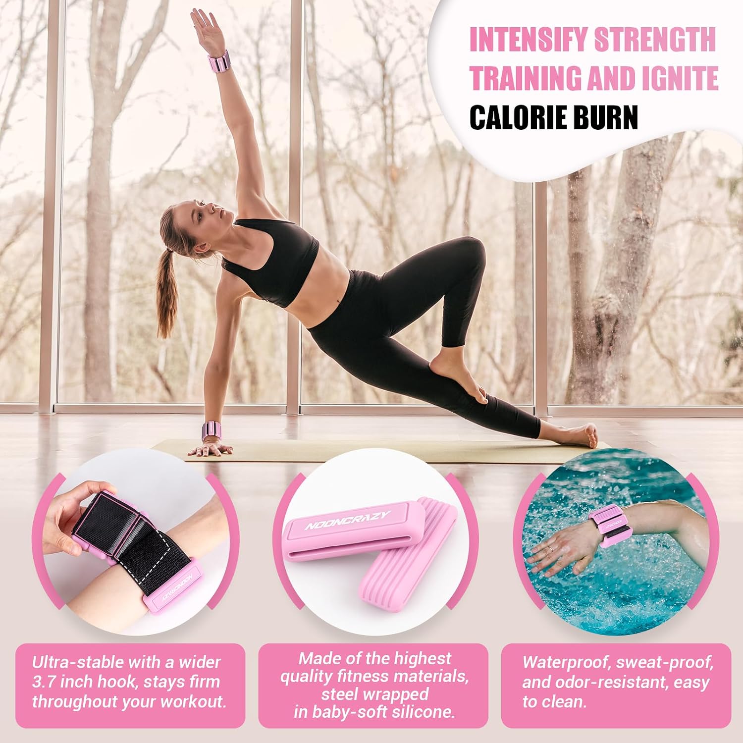 Pilates Wrist Ankle Weight for Women, Adjustable Weight Set of 2