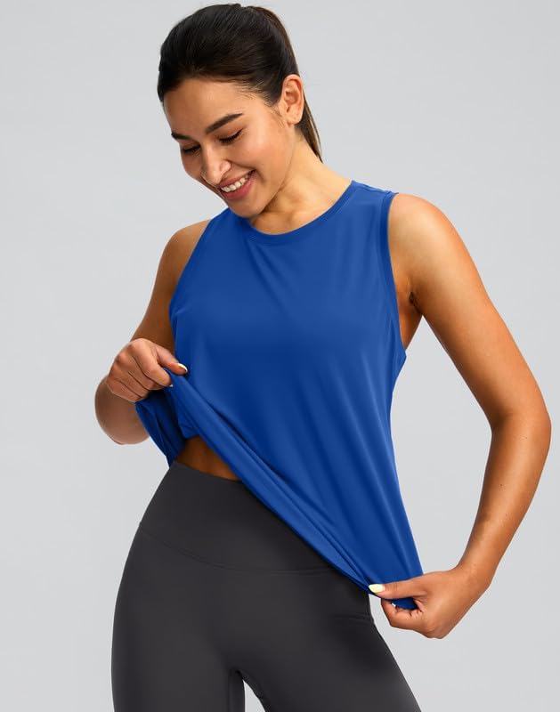 Women's Workout Tops Racerback Athletic Tank Tops Sleeveless Loose Fit Yoga Running Gym Shirts for Women