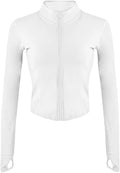 Lviefent Womens Lightweight Full Zip Running Track Jacket Workout Slim Fit Yoga Sportwear with Thumb Holes