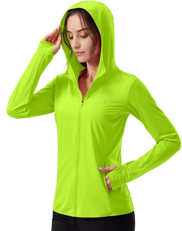 Soothfeel Women's UPF 50+ Sun Protection Hoodie Jacket Lightweight Long Sleeve Sun Shirt for Women with Pocket Hiking Outdoor