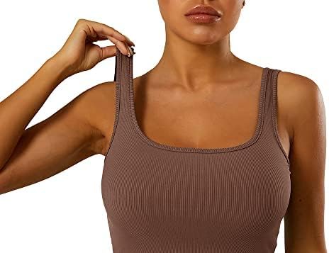 LICOBOD Casual Workout Sets 2 Piece Outfits for Women Ribbed Crop Tank Top High Waist Yoga Leggings Lounge Wear Tracksuit