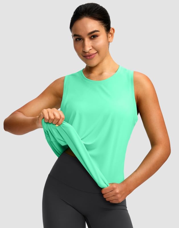 Women's Workout Tops Racerback Athletic Tank Tops Sleeveless Loose Fit Yoga Running Gym Shirts for Women