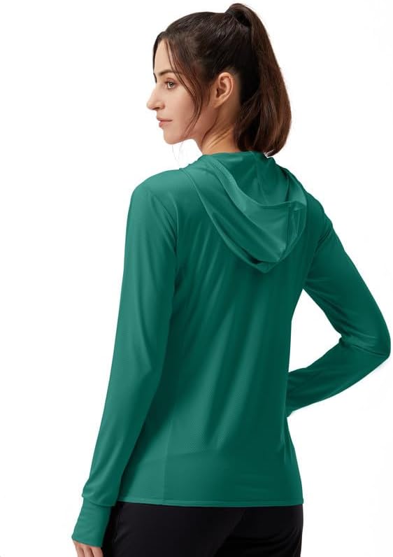 Soothfeel Women's UPF 50+ Sun Protection Hoodie Jacket Lightweight Long Sleeve Sun Shirt for Women with Pocket Hiking Outdoor
