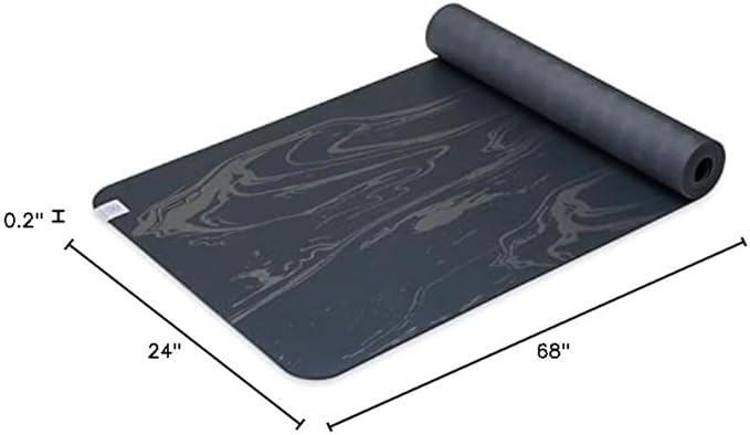 Gaiam Dry-Grip Yoga Mat - 5mm Thick Non-Slip Exercise & Fitness Mat for Standard or Hot Yoga, Pilates and Floor Workouts - Cushioned Support, Non-Slip Coat - 68 x 24 Inches