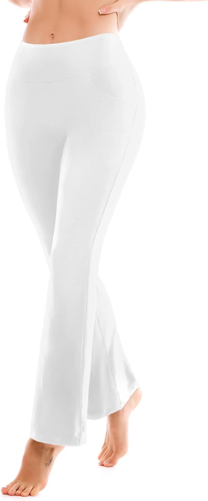 SINOPHANT Flare Leggings for Women with Pockets,High Waisted Tummy Control Bootcut Yoga Pants for Women Soft Bell Bottoms