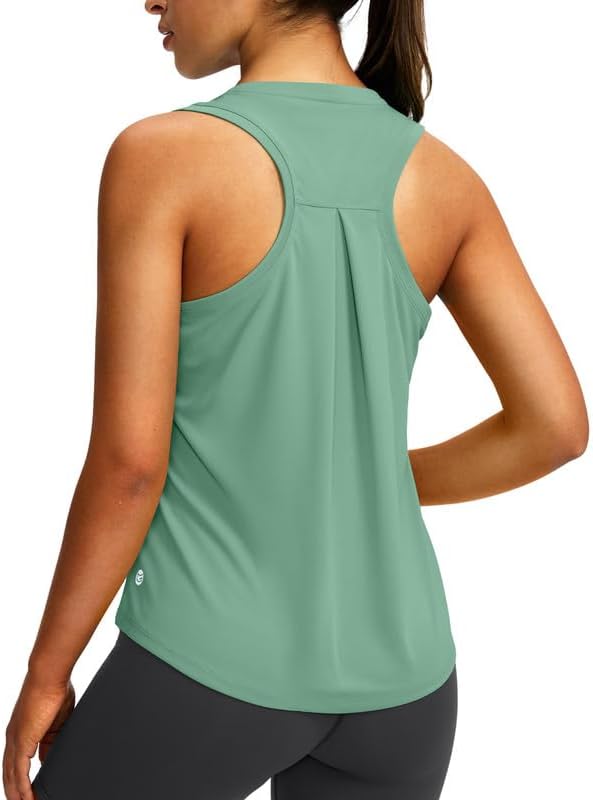 Women's Workout Tops Racerback Athletic Tank Tops Sleeveless Loose Fit Yoga Running Gym Shirts for Women