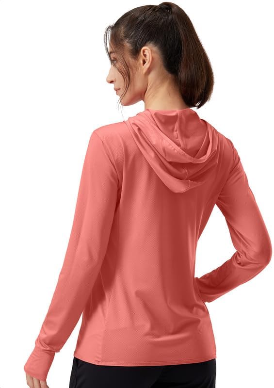 Soothfeel Women's UPF 50+ Sun Protection Hoodie Jacket Lightweight Long Sleeve Sun Shirt for Women with Pocket Hiking Outdoor