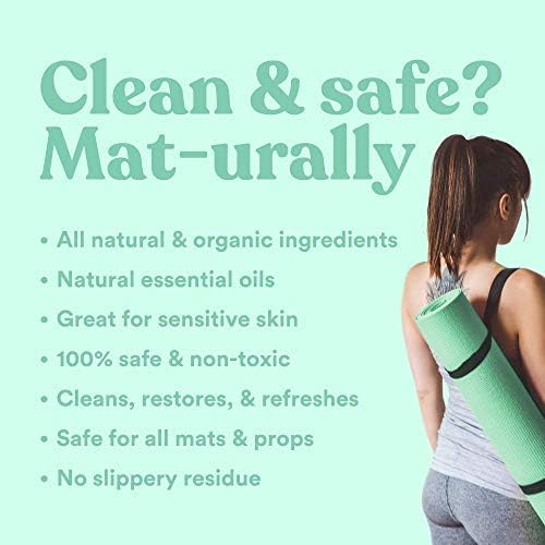 ASUTRA Yoga Mat Cleaner Spray (Uplifting Eucalyptus), 4 fl oz - No Slippery Residue, Organic Essential Oils, Deep-Cleansing for Fitness Gear & Gym Equipment, Microfiber Towel Included