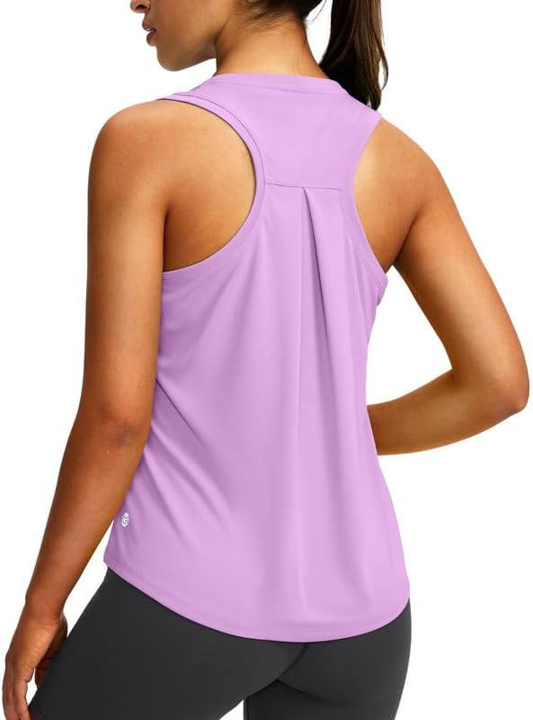Women's Workout Tops Racerback Athletic Tank Tops Sleeveless Loose Fit Yoga Running Gym Shirts for Women