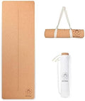Premium Cork Yoga Mat With Alignment Marks - 5mm Thick Non Slip Hot Yoga Mat - Eco-friendly Non Toxic - Includes Strap and Bag
