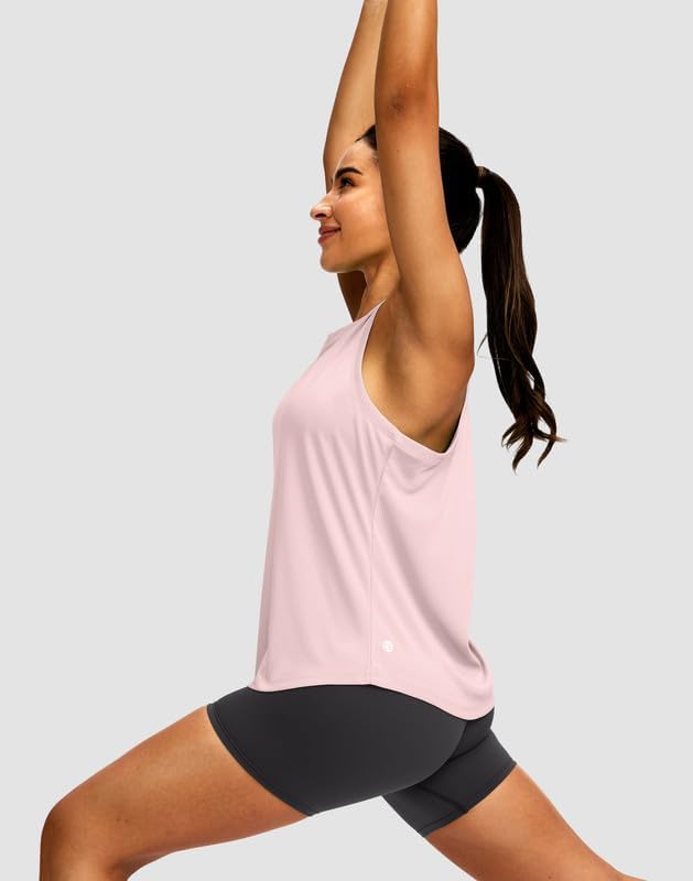 Women's Workout Tops Racerback Athletic Tank Tops Sleeveless Loose Fit Yoga Running Gym Shirts for Women