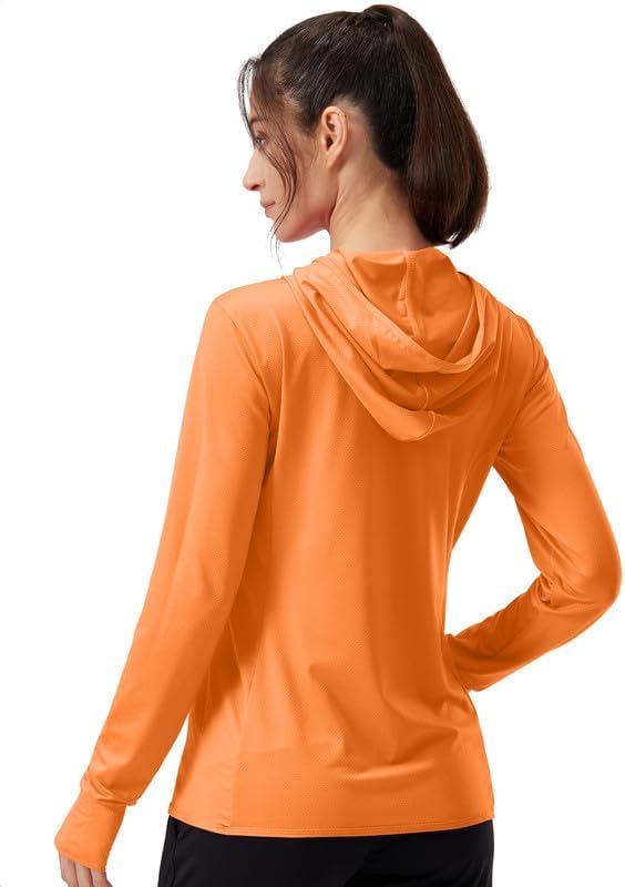 Soothfeel Women's UPF 50+ Sun Protection Hoodie Jacket Lightweight Long Sleeve Sun Shirt for Women with Pocket Hiking Outdoor