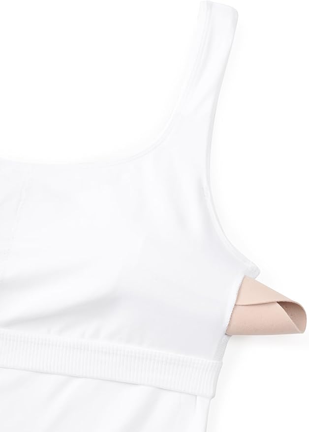 CRZ YOGA Butterluxe U Neck Tank Tops for Women - Padded Athletic Workout Camisole Crop Tops with Built in Bra