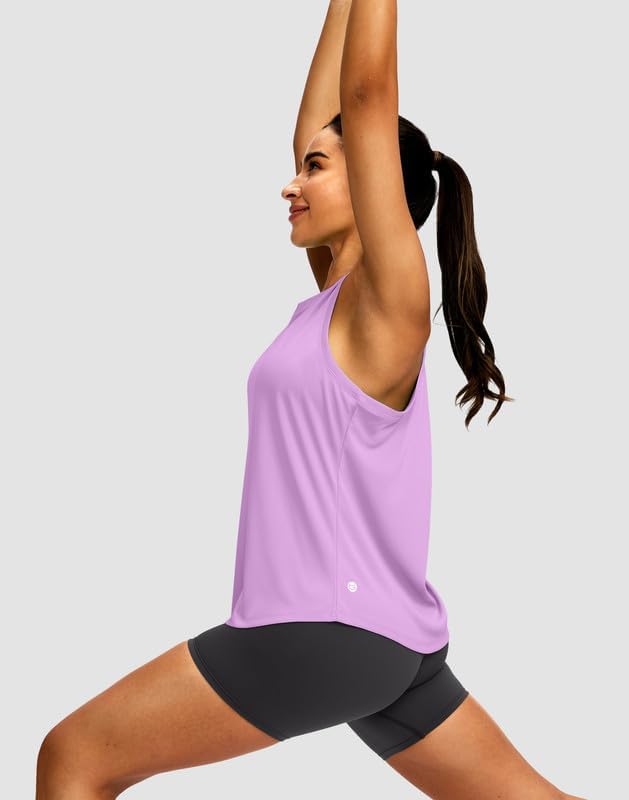 Women's Workout Tops Racerback Athletic Tank Tops Sleeveless Loose Fit Yoga Running Gym Shirts for Women
