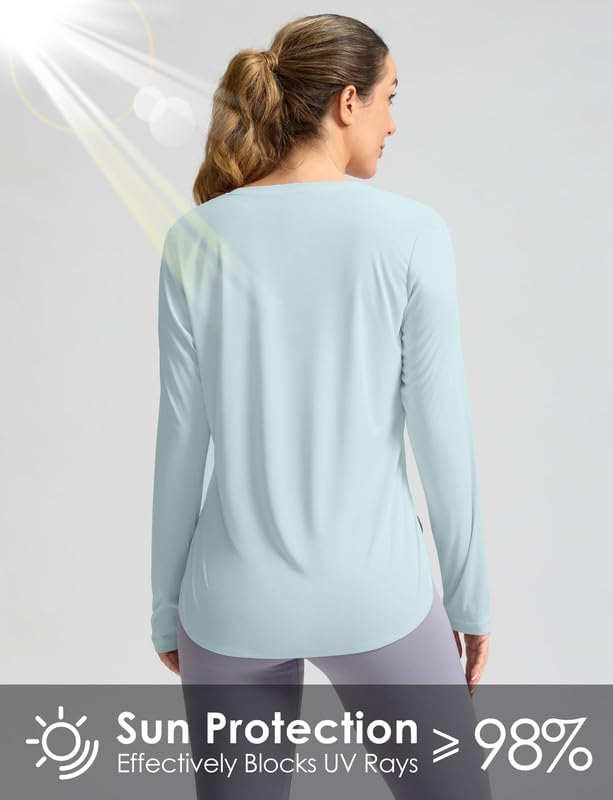 Women's Sun Shirts UPF 50+ Long Sleeve UV Protection Shirt Lightweight Quick Dry Workout Hiking Tops for Women
