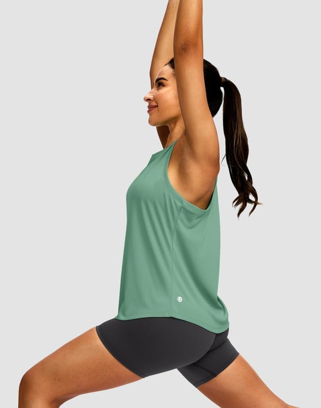 Women's Workout Tops Racerback Athletic Tank Tops Sleeveless Loose Fit Yoga Running Gym Shirts for Women