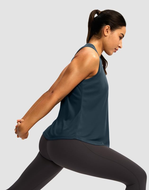 Women's Workout Tops Racerback Athletic Tank Tops Sleeveless Loose Fit Yoga Running Gym Shirts for Women