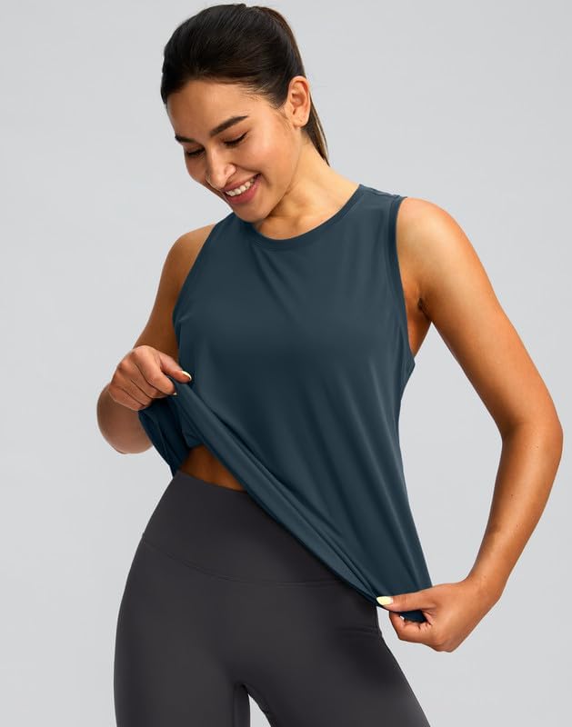 Women's Workout Tops Racerback Athletic Tank Tops Sleeveless Loose Fit Yoga Running Gym Shirts for Women