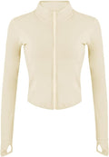Lviefent Womens Lightweight Full Zip Running Track Jacket Workout Slim Fit Yoga Sportwear with Thumb Holes