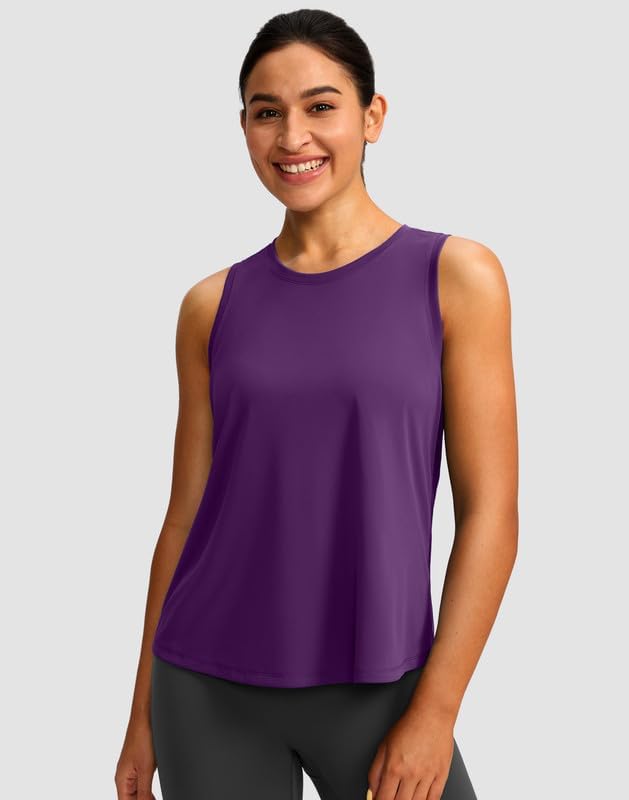 Women's Workout Tops Racerback Athletic Tank Tops Sleeveless Loose Fit Yoga Running Gym Shirts for Women