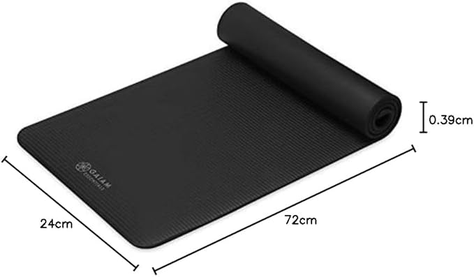 Gaiam Yoga Mat, Pilates & Exercise Mat, Thick 2/5" (10mm) Workout Mat with Easy-Cinch Carrying Strap for Home & Gym Workouts