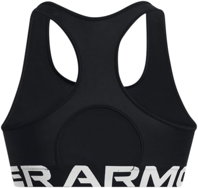 Under Armour Womens HeatGear Authentics Mid Impact Branded Sports Bra