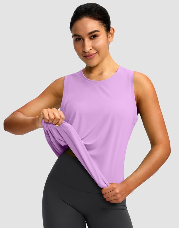 Women's Workout Tops Racerback Athletic Tank Tops Sleeveless Loose Fit Yoga Running Gym Shirts for Women