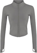 Lviefent Womens Lightweight Full Zip Running Track Jacket Workout Slim Fit Yoga Sportwear with Thumb Holes