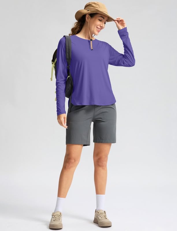 Women's Sun Shirts UPF 50+ Long Sleeve UV Protection Shirt Lightweight Quick Dry Workout Hiking Tops for Women