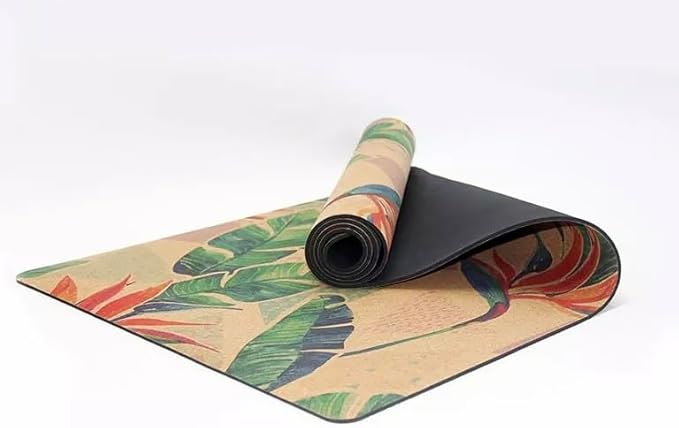 Eco-Friendly, Non-Toxic Cork Yoga Mat. Sweat Resistant, Non-Slip Flat Mat. Ideal for Hot Yoga, Bikram, Vinyasa, Power, Pilates, HIIT Workouts. (72" x 26" x 4mm)