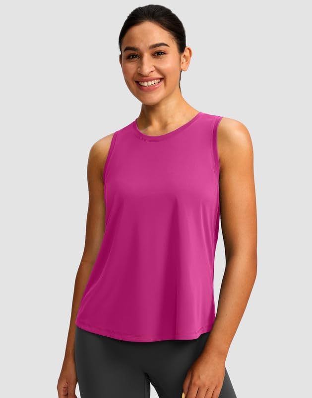 Women's Workout Tops Racerback Athletic Tank Tops Sleeveless Loose Fit Yoga Running Gym Shirts for Women