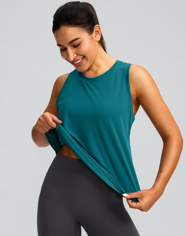 Women's Workout Tops Racerback Athletic Tank Tops Sleeveless Loose Fit Yoga Running Gym Shirts for Women
