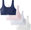 Herepai Big Girls' Sports Bra with Breathable Pads Teens Cotton Training Bras