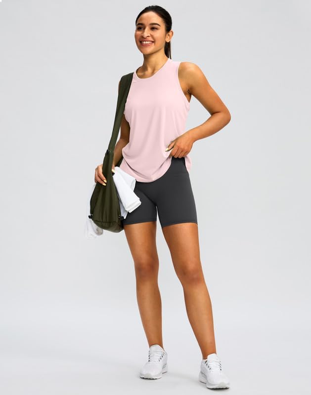 Women's Workout Tops Racerback Athletic Tank Tops Sleeveless Loose Fit Yoga Running Gym Shirts for Women