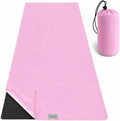 Yoga Towel, Non Slip Hot Yoga Mat Towel with Corner Pockets, 100% Microfiber, Mat-Sized 24" x 72", Sweat Absorbent, Perfect for Hot Yoga, Bikram, Pilates and Yoga Mats (Light Pink)