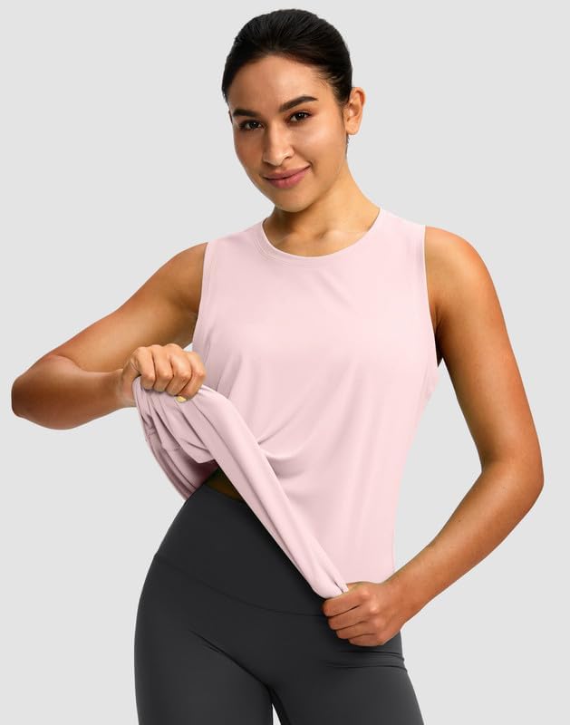 Women's Workout Tops Racerback Athletic Tank Tops Sleeveless Loose Fit Yoga Running Gym Shirts for Women