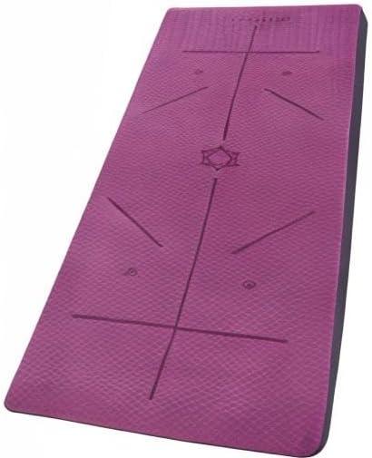 Ewedoos Eco Friendly Yoga Mat with Alignment Marks TPE Yoga Mat Non Slip Hot Yoga Mat Thick 1/4'' Anti-Tear Surfaces Exercise Mats for Home Workout Fitness Pilates