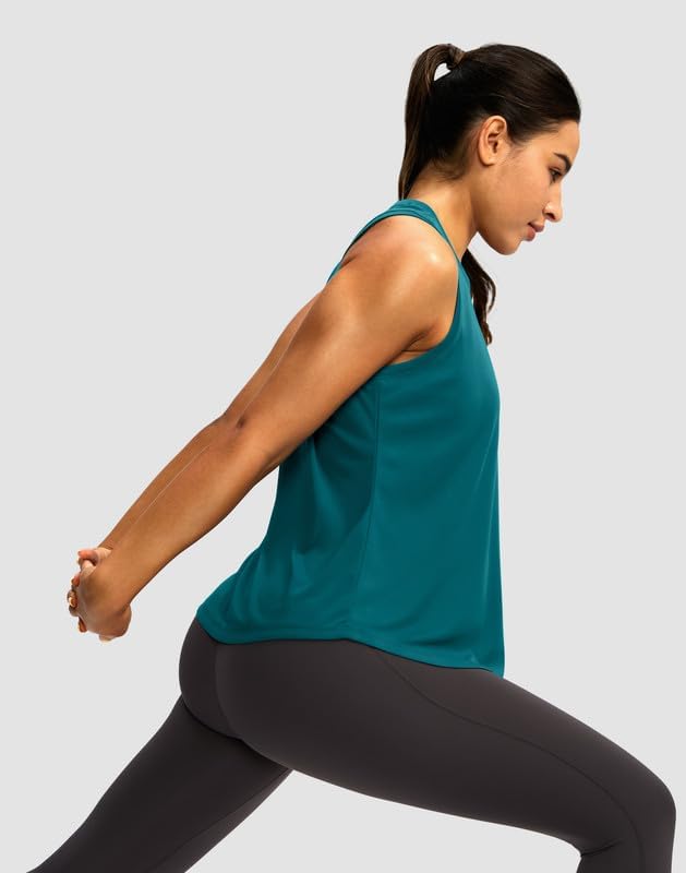Women's Workout Tops Racerback Athletic Tank Tops Sleeveless Loose Fit Yoga Running Gym Shirts for Women