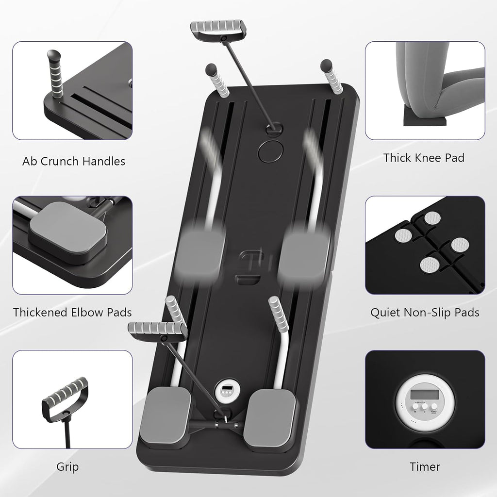 JANUA Pilates Board - Pilates Reformer Set, Multi-Purpose Foldable Pilates Reformer Board for Home, 5 in 1 Pilates Sliding Board