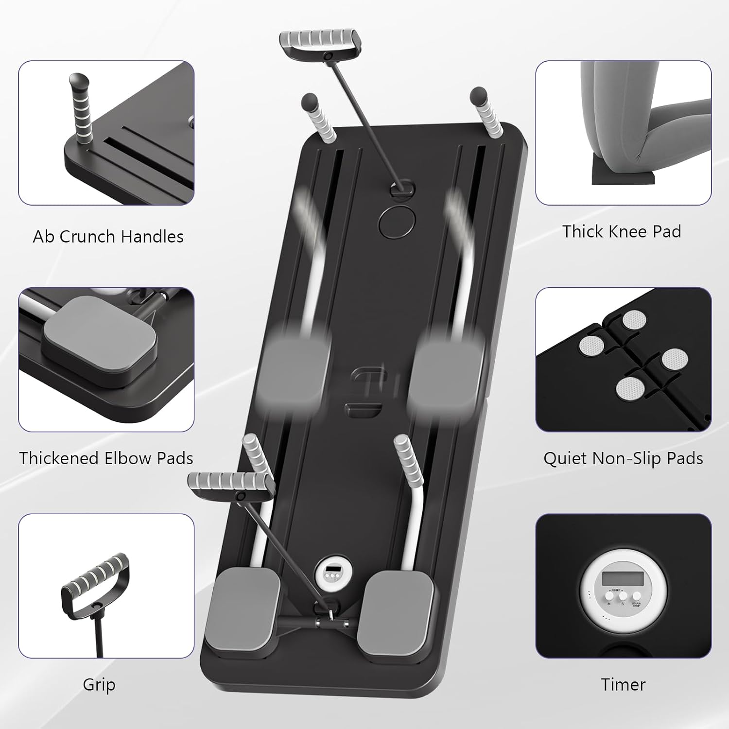JANUA Pilates Board - Pilates Reformer Set, Multi-Purpose Foldable Pilates Reformer Board for Home, 5 in 1 Pilates Sliding Board