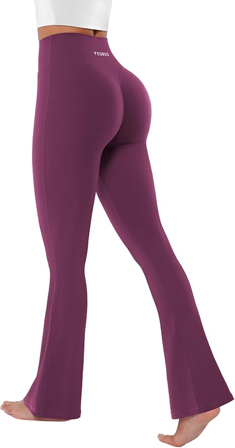 YEOREO Women's Mini Flared Workout High Waist No Front Seam Yoga Legging Pants