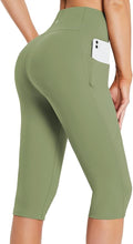 baleaf Women's Capri Leggings with Pockets High Waisted Knee Length Capris Stretch for Casual Yoga Pants Workout Exercise