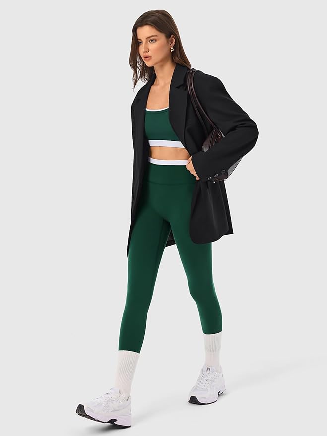 2 Pieces Workout Sets for Women,Seamless Yoga Leggings with Padded Sports Bras,Athletic Matching Outfits,Gym,Casual