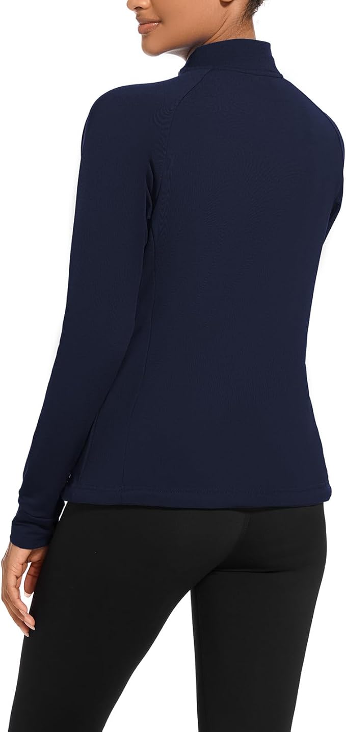 bpbtti Women's Polar Fleece Zip Up Workout Jackets with Pockets Slim Fit Cottony Soft Jacket for Running Athletic Yoga