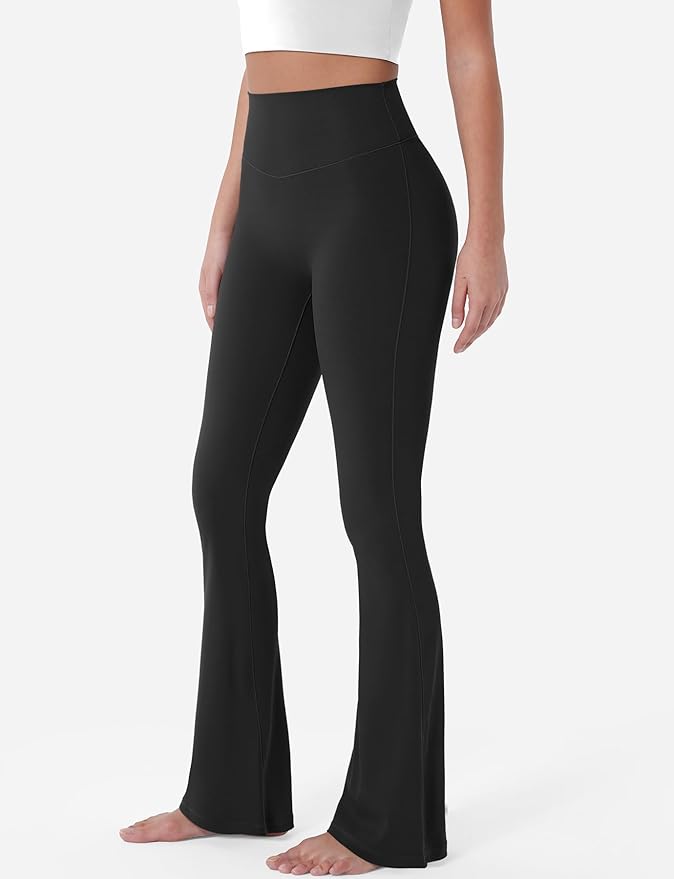 YEOREO Women's Mini Flared Workout High Waist No Front Seam Yoga Legging Pants