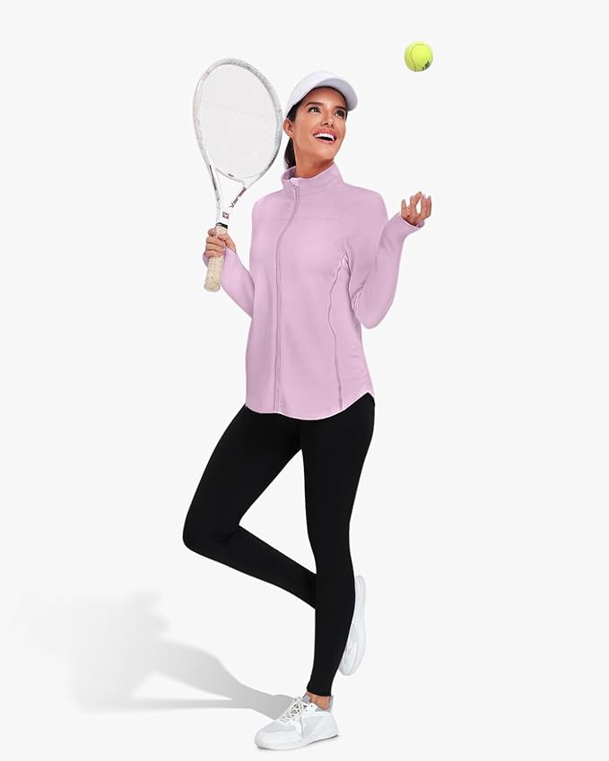 Vldnery Women's UPF 50+ Sun Protection Lightweight Jacket Zip Up Long Sleeve Sun Shirt for Women with Thumb Hole Hiking