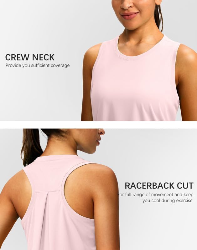 Women's Workout Tops Racerback Athletic Tank Tops Sleeveless Loose Fit Yoga Running Gym Shirts for Women