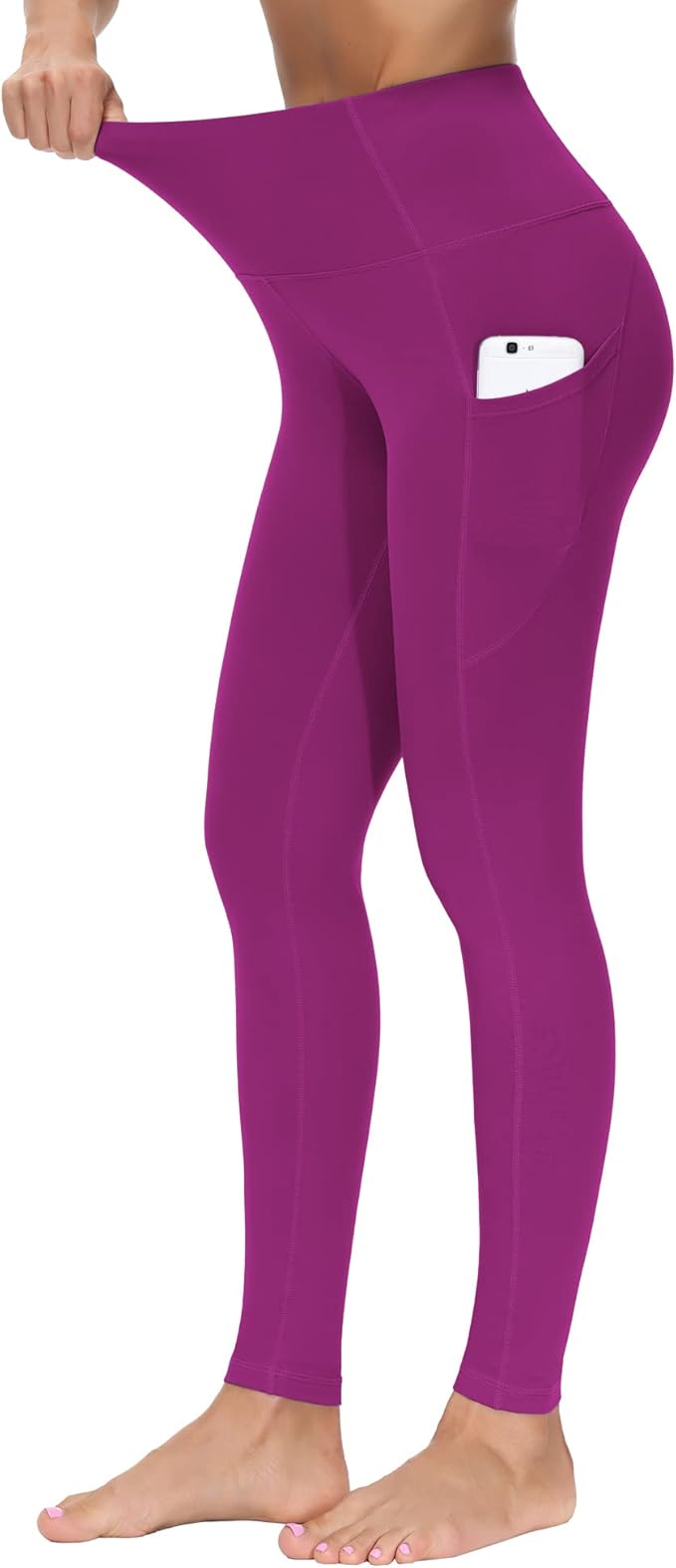 THE GYM PEOPLE Thick High Waist Yoga Pants with Pockets, Tummy Control Workout Running Yoga Leggings for Women