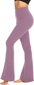 TNNZEET Black Flare Leggings for Women, Crossover Yoga Pants with Pockets Bootcut Flared Leggings